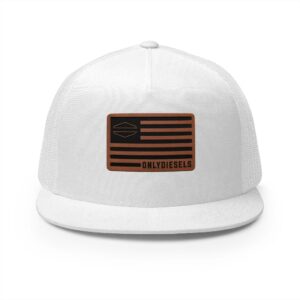 Trucker Cap with Leather Patch — ‘Only Diesels’ American Flag Patch