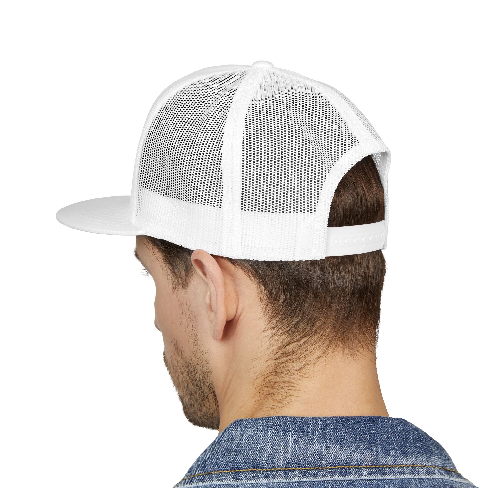 Trucker Cap with Leather Patch — 'Only Diesels' American Flag Patch - Image 4