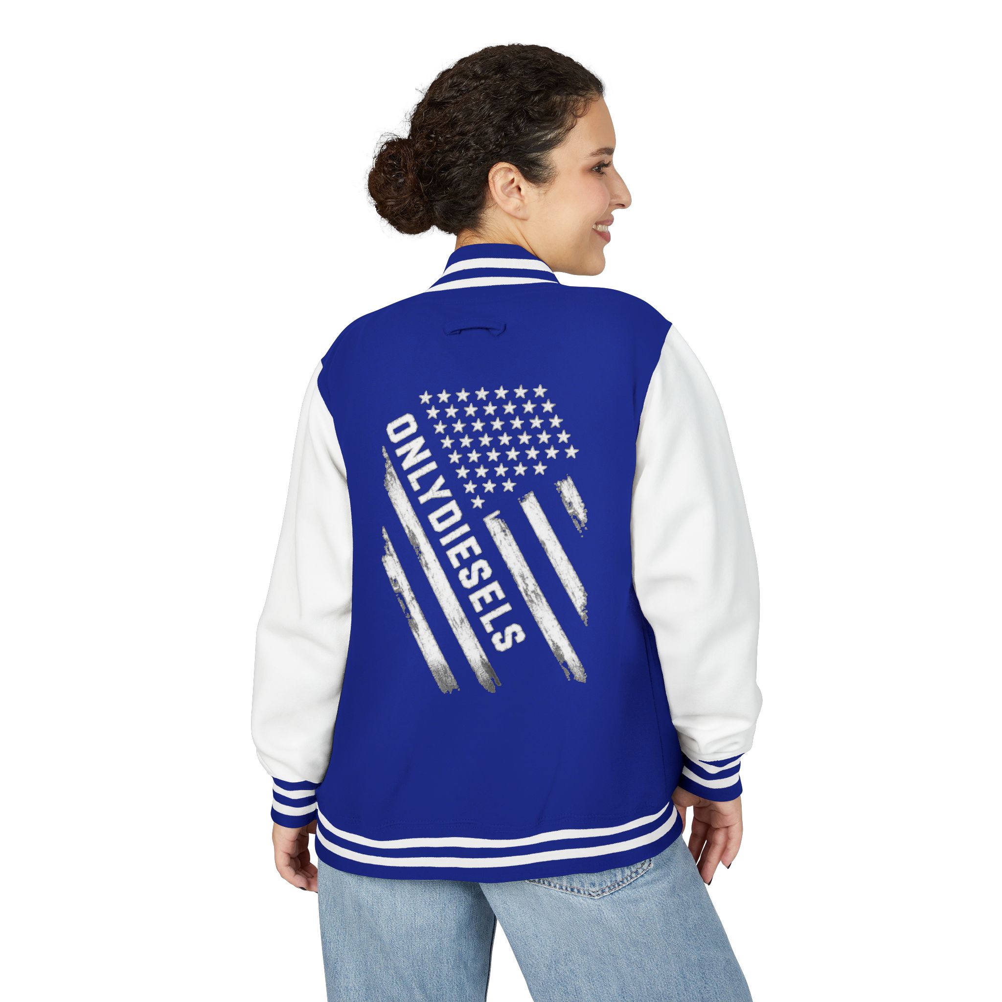 Letterman Jacket — "Only Diesels" American Flag Design - Image 8