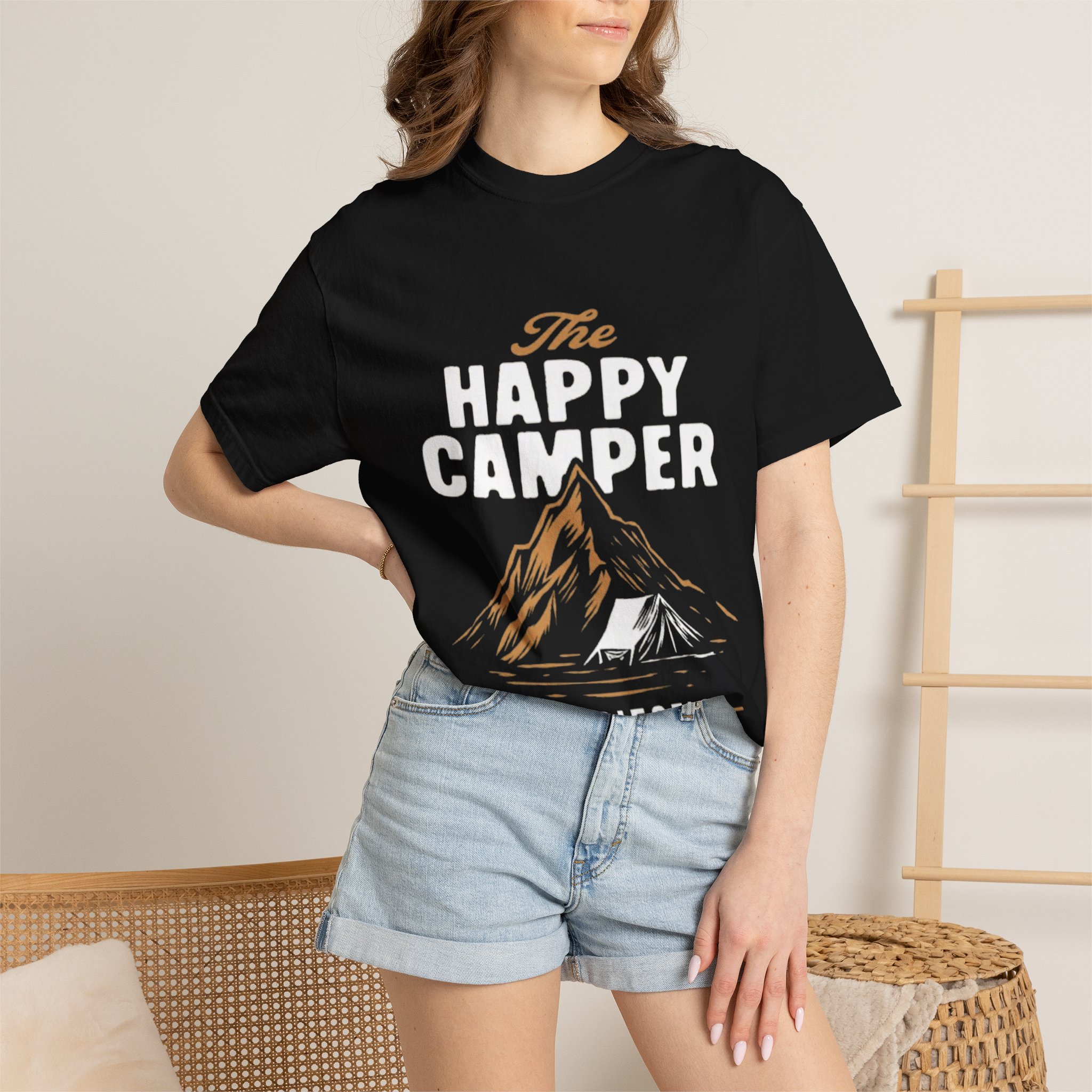 The Happy Camper T-Shirt – Mountain Camping Graphic Tee - Image 4