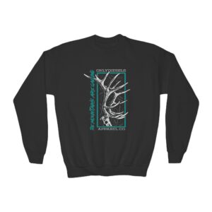 Youth Crewneck Sweatshirt — Retro Antler Graphic Pullover