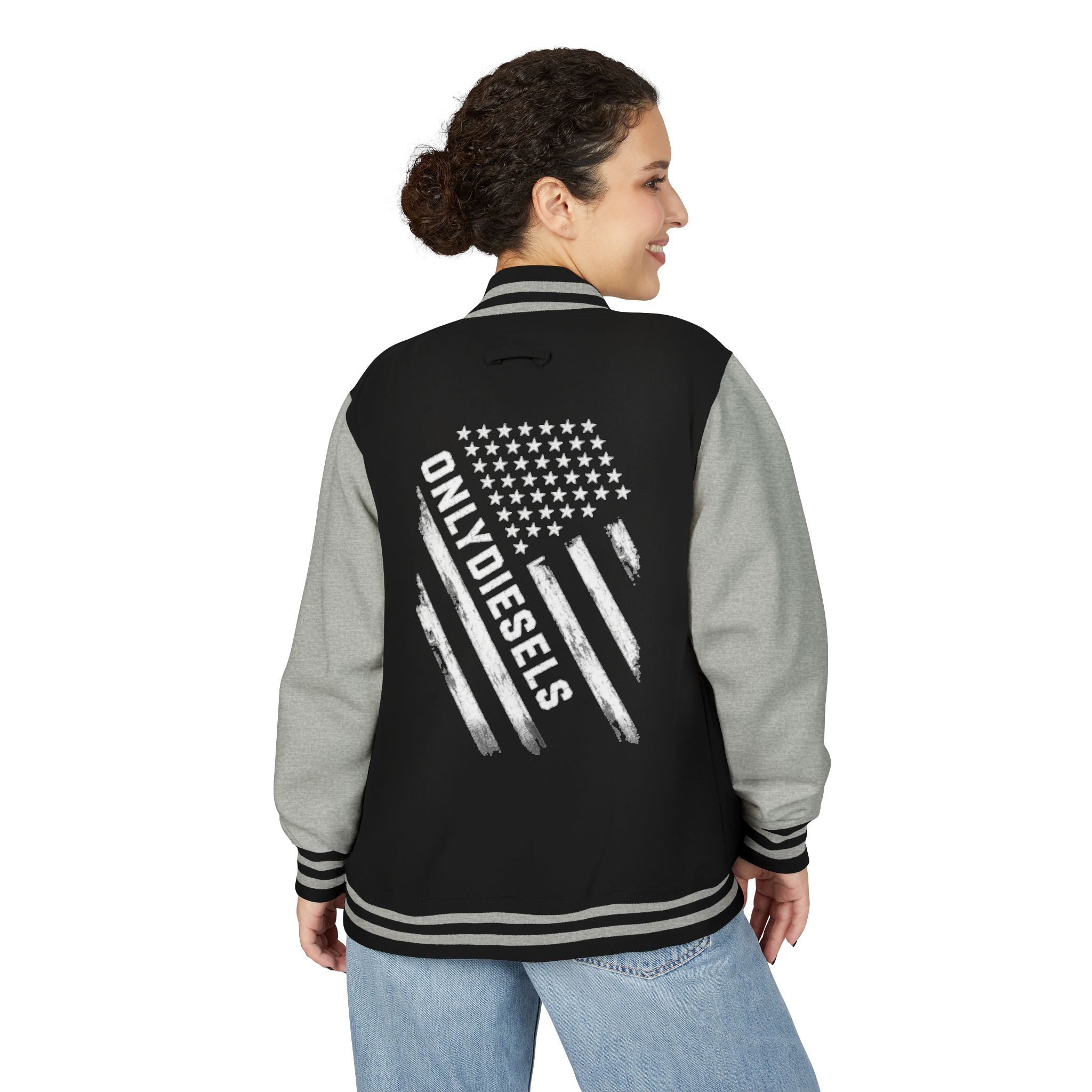 Letterman Jacket — "Only Diesels" American Flag Design - Image 12