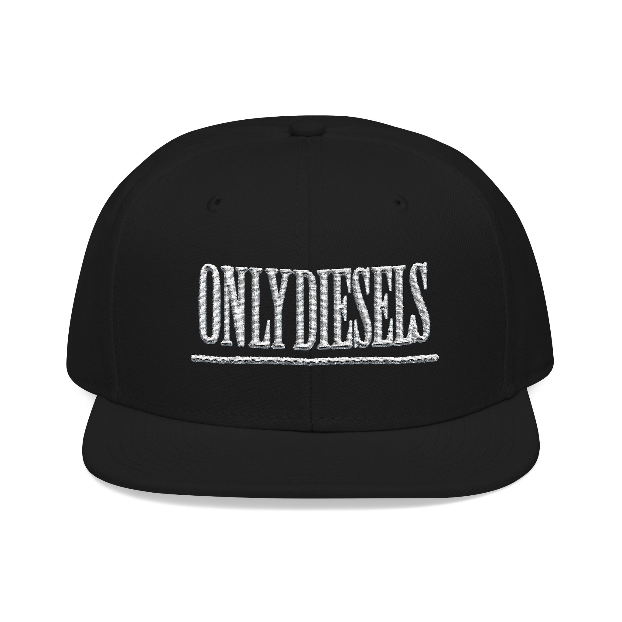 Embroidered Snapback Cap — Retro Distressed Wordmark - Image 2